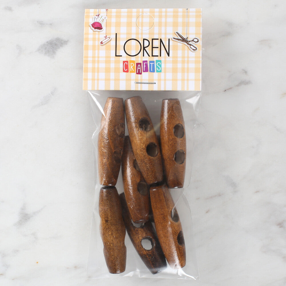 Loren Crafts 8'li Ahşap Çoban Düğme - 1001